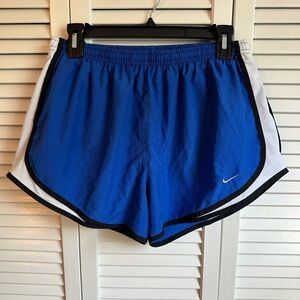 Nike Dri-Fit Women’s Running Shorts Blue Black and White Size Large